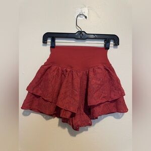 Burgundy Lace Layered Skirt